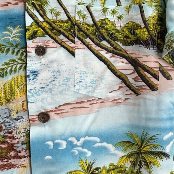 RJC Shirt Mens 10 Hawaiian Paradise Island Vacation Button Front Short Sleeve - Picture 4 of 11